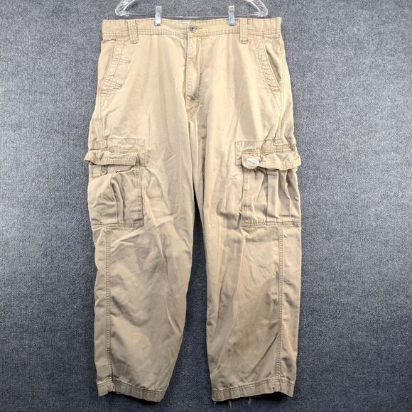 Levi's Men's Cargo Loose Straight Pants Tan 38x30 Flat Front Multi-Pocket Cotton - Picture 2 of 13